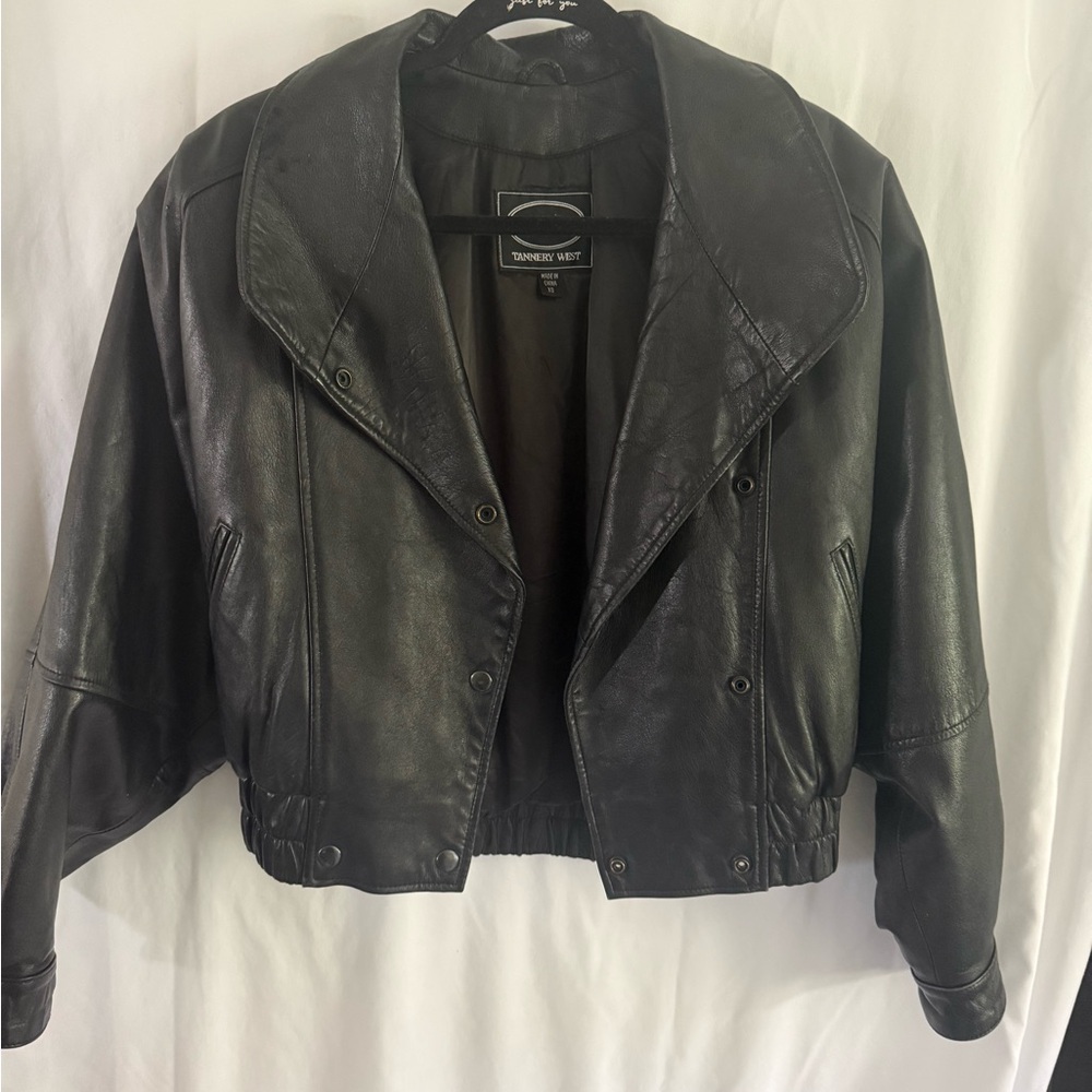 Tannery West Black Leather Motorcycle Jacket